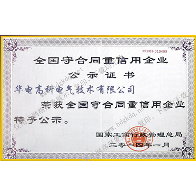 Enterprise credit certificate